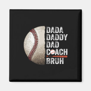 Dada Daddy Papa Bruh Vintage Baseballtrainer Lusti Magnet