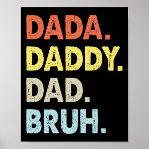 Dada Daddy Vater Bruh Fathers Day Fun Vintag Poster