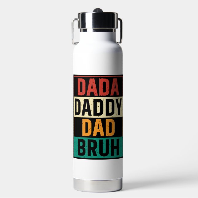 Dada Daddy Vater Bruh Funny Retro Vatertag Trinkflasche (Vorderseite)