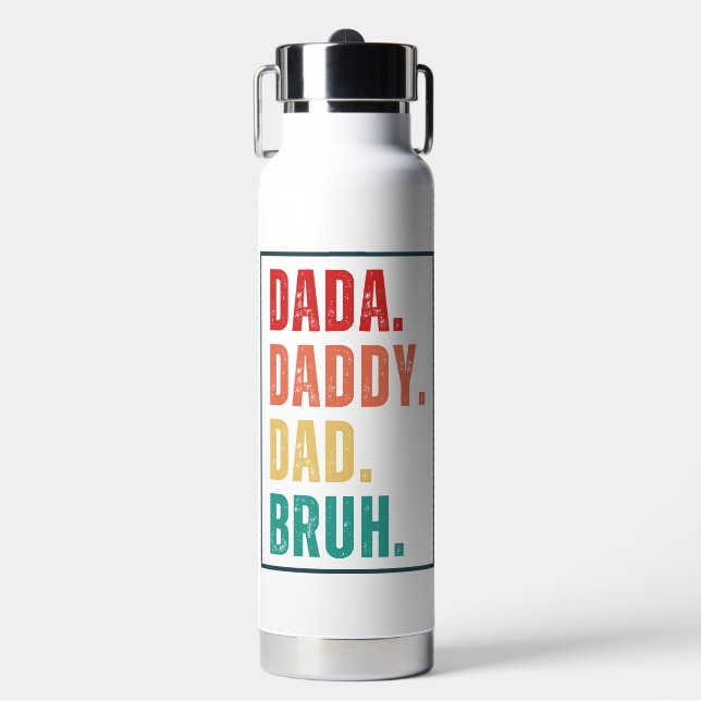Dada Daddy Vater Bruh verzweifelt Retro Vatertag Trinkflasche (Vorderseite)