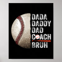 Dada Daddy Vater Bruh Vintag Baseball Coach Funny