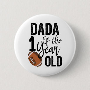 Dada des 1-jährigen Fußballs 1. Jahr herab Geburts Button