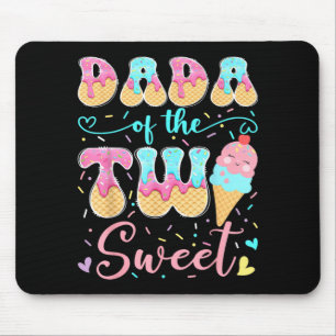 Dada des süßen 2. Geburtstagsmädchens Eiscreme Mousepad