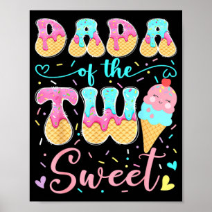 Dada des süßen 2. Geburtstagsmädchens Eiscreme Poster