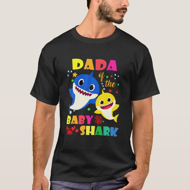 Dada des Vaters von Birthday Shark, Mama Matching  T-Shirt (Vorderseite)