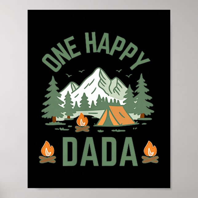 Dada ein glücklicher Camper 1. Geburtstag Camping Poster (Vorne)