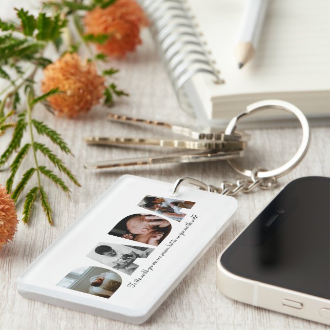 Dada Foto Collage Geschenk des ersten Vaters Schlüsselanhänger (Vorderseite rechts)