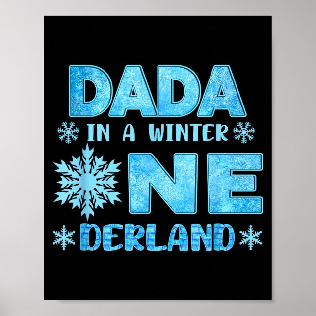 Dada In A Winter Onederland Bday Girl Sweet Snowfl Poster (Vorne)