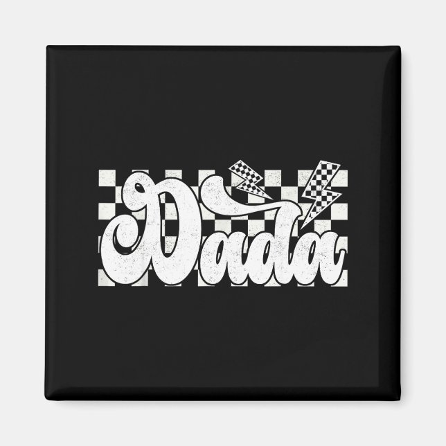 Dada Lightning Checkered Father's Day Dad Grandpa  Magnet (Vorne)
