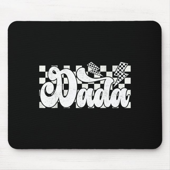 Dada Lightning Checkered Father's Day Dad Grandpa  Mousepad (Vorne)