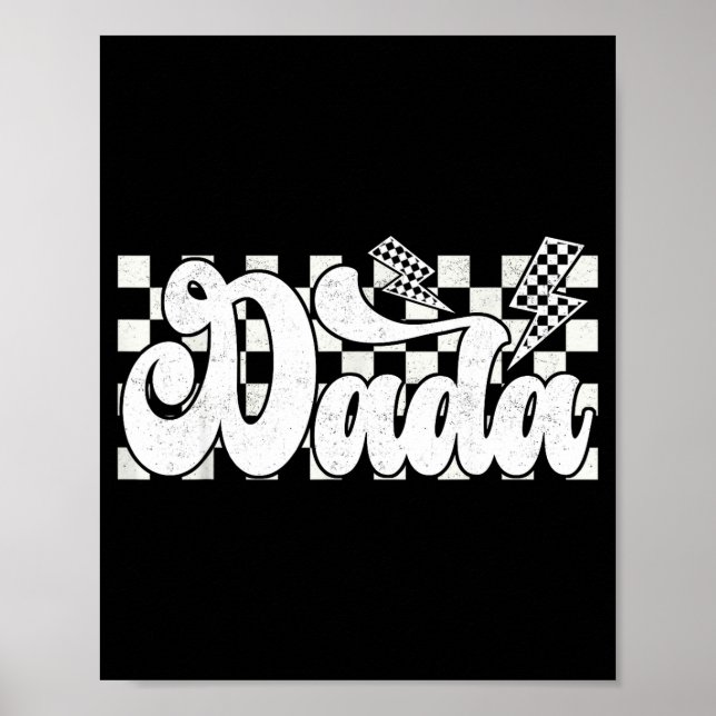 Dada Lightning Checkered Father's Day Dad Grandpa  Poster (Vorne)