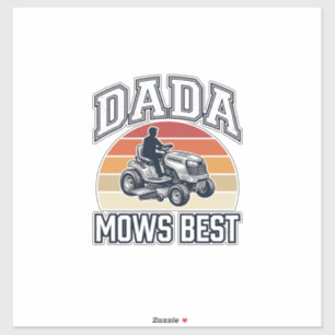 Dada Mows Best Vintage-Rasenmäher-Shirt-Design_1 Aufkleber