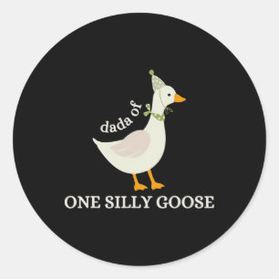 Dada of One Albern Goose Papa Gänse Vatertag Runder Aufkleber