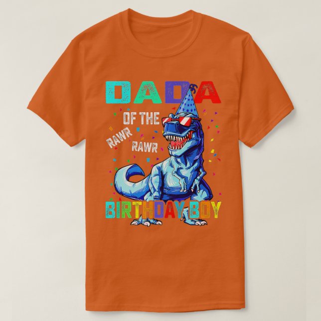 Dada Of The Birthday Boy Funny Dadasaurus T rex Di T-Shirt (Design vorne)
