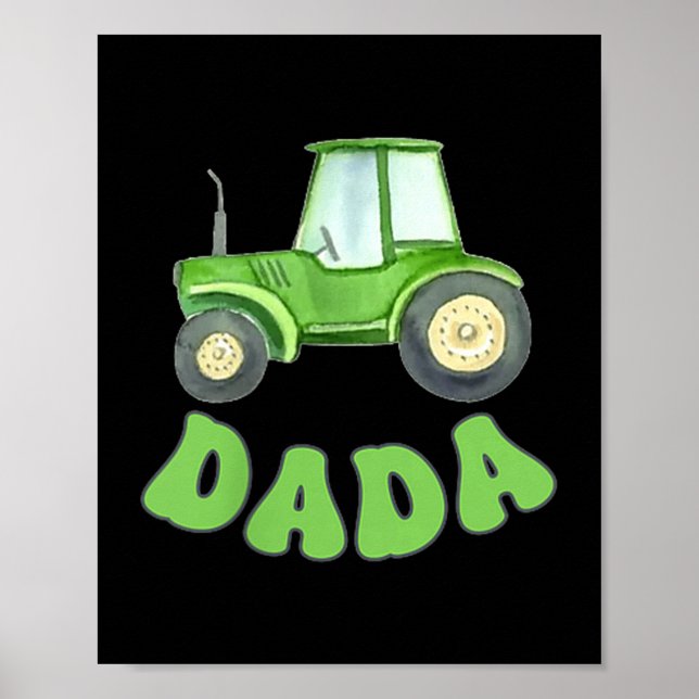 Dada Of The Birthday Boy Tractor Farm Trucks Famil Poster (Vorne)