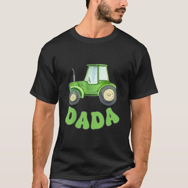 Dada Of The Birthday Boy Tractor Farm Trucks Famil T-Shirt (Vorderseite)