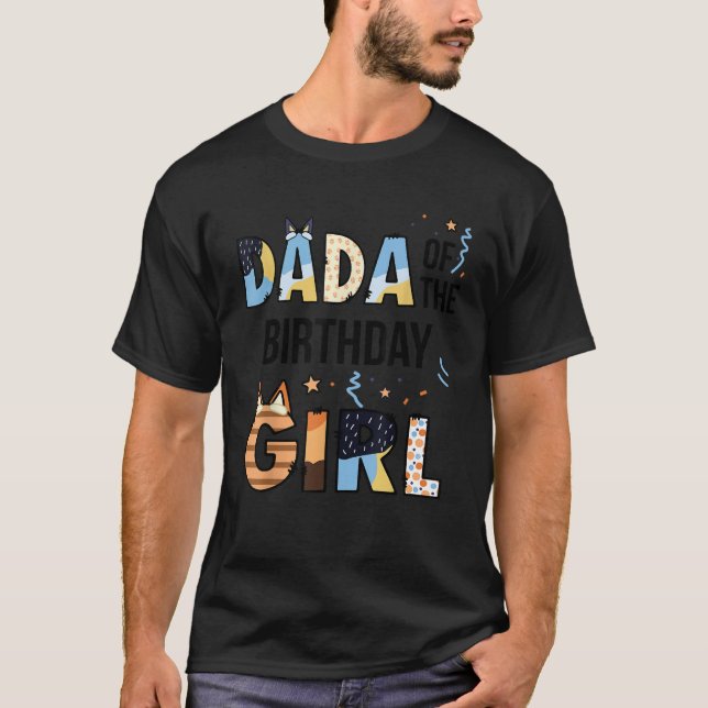 Dada Of The Birthday Girl Party Blue Dog Lover Mat T-Shirt (Vorderseite)
