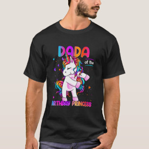 Dada of the Birthday Princess Girl Dabbing Einhorn T-Shirt