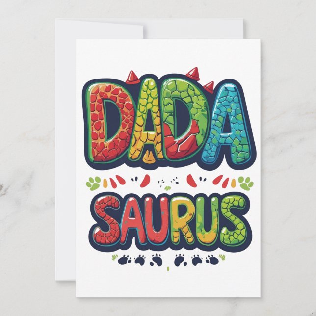 DADA SAURUS Card - Fun Dinosaur Vater Celebration Einladung (Vorderseite)