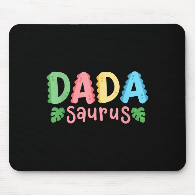 Dada Saurus Kids Dinosaur Birthday Party Family Ma Mousepad (Vorne)