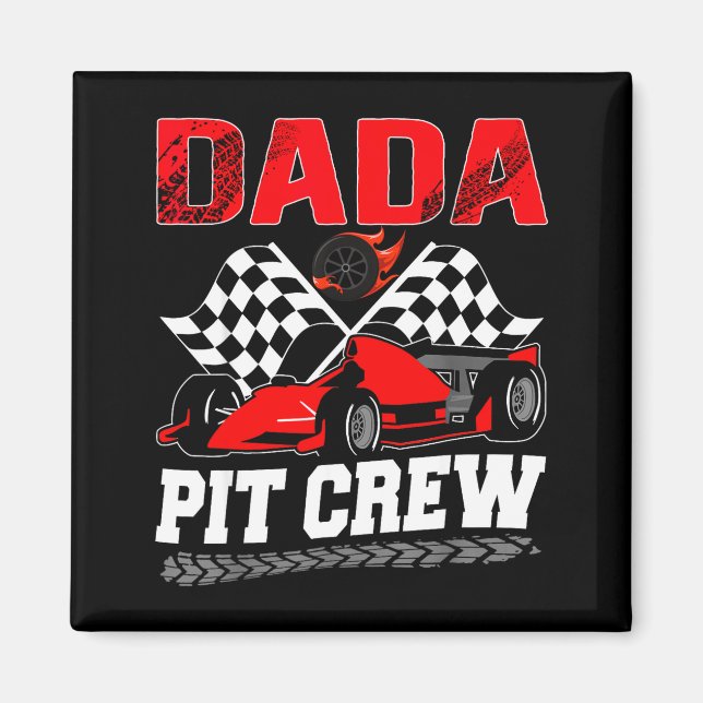 Dada T Crew Racing Family Race Car Birthday Boy  Magnet (Vorne)