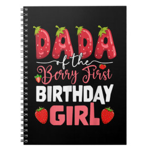 Dada The Berry First Birthday of Girl Strawberr Notizblock