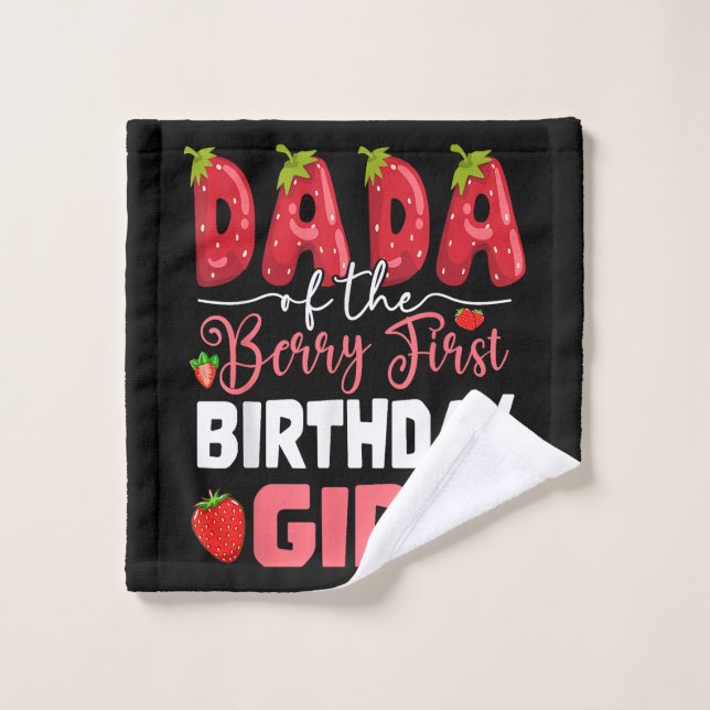 Dada The Berry First Birthday of Girl Strawberr Waschlappen (Waschlappen)