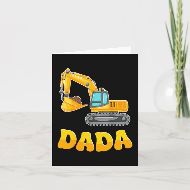 Dada The Birthday Boy Excavator Construction Famil Karte (Vorderseite)