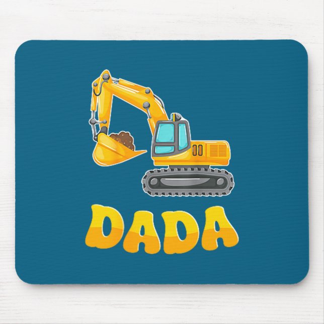 Dada The Birthday Boy Excavator Construction Famil Mousepad (Vorne)