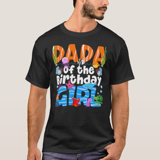 Dada Under Sea Birthday Party Girls Ocean Sea Anim T-Shirt (Vorderseite)