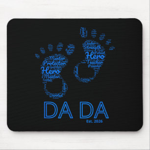 Dada Vatertag Est 2026 Wortwolke Baby Mousepad
