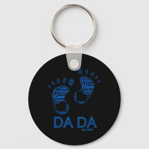Dada Vatertag Est 2026 Wortwolke Baby Schlüsselanhänger