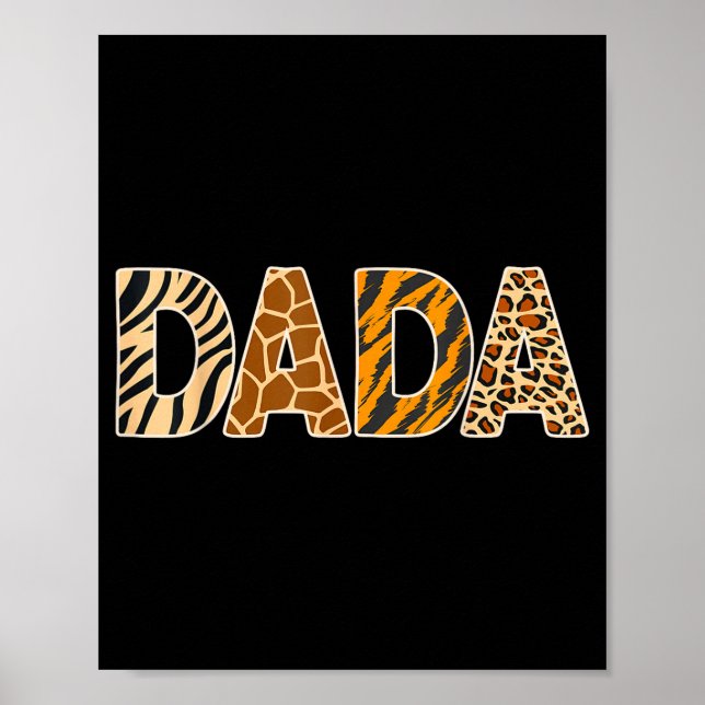 Dada Wild Animal Print Zebra Giraffe Tiger Leopard Poster (Vorne)