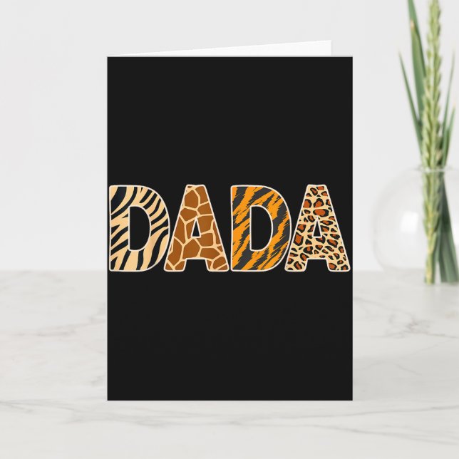 Dada Wildtierdruck Zebra Giraffe Tiger Leopard Karte (Vorderseite)