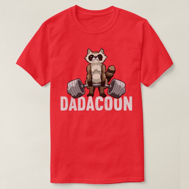 Dadacoon Raccoon Vater Trash Panda Fathers Day T-Shirt (Design vorne)