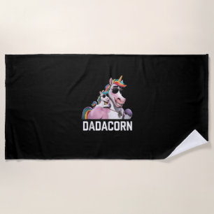 Dadacorn Einhorn Papa Vatertag Lustiges Geschenk T Strandtuch