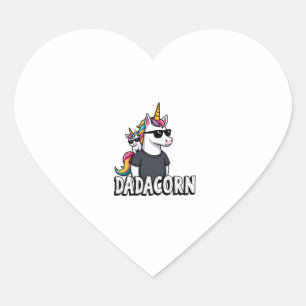 Dadacorn - Einhorn-Vater und Baby-Weihnachten Papa Herz-Aufkleber