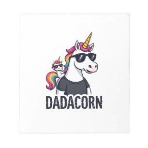 Dadacorn - Einhorn-Vater und Baby-Weihnachten Papa Notizblock