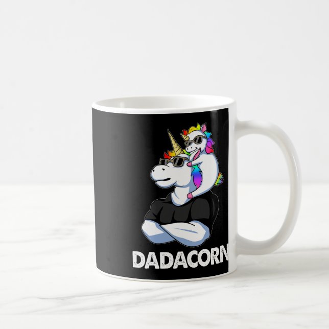 Dadacorn - Einhorn Vater und Byby Funny Kaffeetasse (Rechts)
