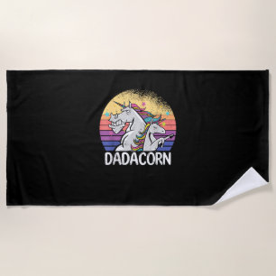 Dadacorn Einhorn Vater und Tochter Vater Daddy fet Strandtuch