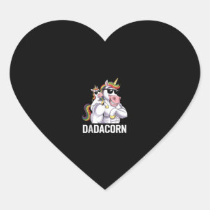 Dadacorn Einhorn Vater Vatertag Lustig Regenbogen Herz-Aufkleber