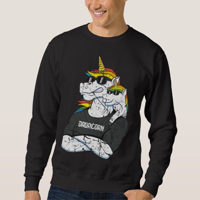 Dadacorn  Fathers day Unicorn Dad   Unicorn Sweatshirt (Vorderseite)
