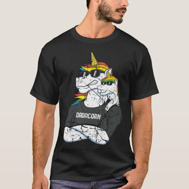 Dadacorn  Fathers day Unicorn Dad   Unicorn T-Shirt (Vorderseite)