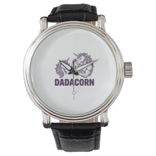 Dadacorn Lustiges Einhorn Dad Vektor-Shirt Design_ Armbanduhr