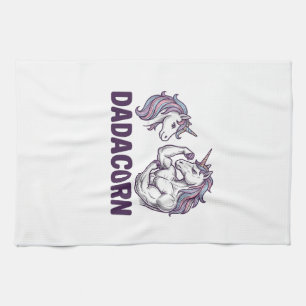 Dadacorn Lustiges Einhorn Dad Vektor-Shirt Design_ Geschirrtuch