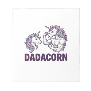 Dadacorn Lustiges Einhorn Dad Vektor-Shirt Design_ Notizblock