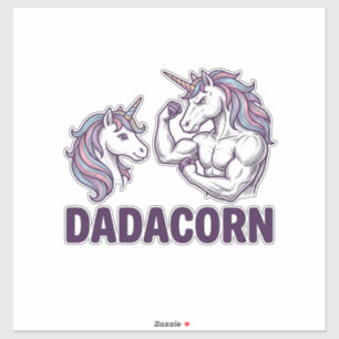 Dadacorn Lustiges Einhorn Papa Vektor-Shirt-Design Aufkleber