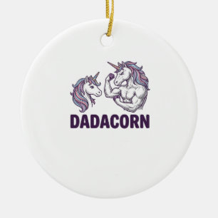 Dadacorn Lustiges Einhorn Papa Vektor-Shirt Design Keramik Ornament