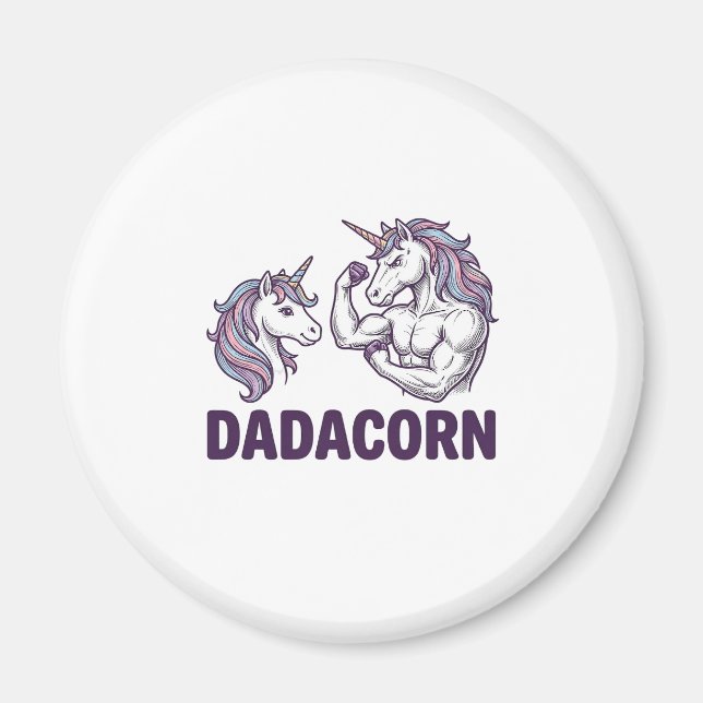 Dadacorn Lustiges Einhorn Papa Vektor-Shirt-Design Magnet (Vorne)