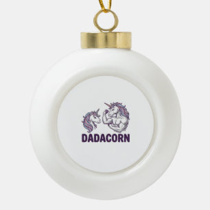 Dadacorn Lustiges Einhorn-Vater-Vektor-Shirt-Desig Keramik Kugel-Ornament